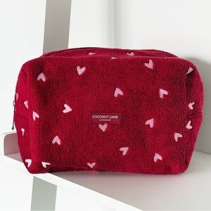 Coconut Lane NEW Terry Makeup Bag in Mulberry Hearts